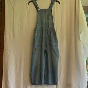 Girls Small Bebe denim Overall Romper